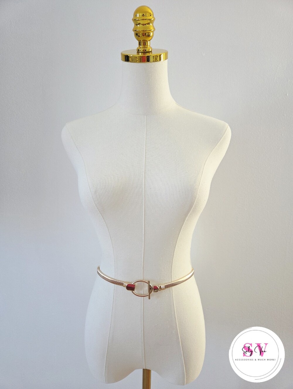 Stretchy Thin Gold Waist Belt